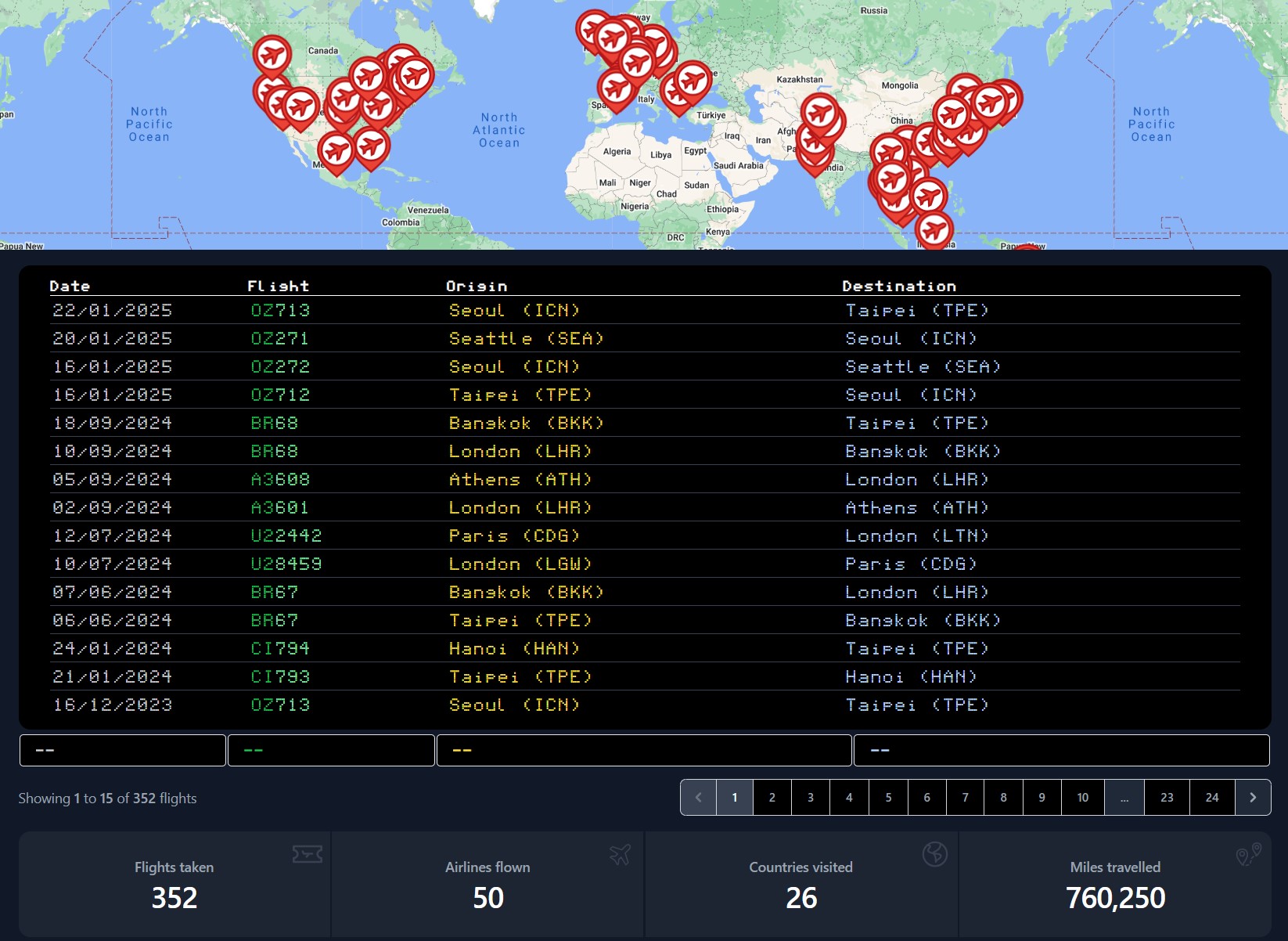 Flight Journal screenshot